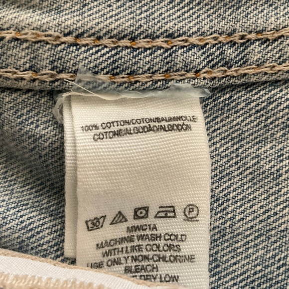 Free People Studded Denim Trucker Jacket Oversized Light Blue Size S - Picture 6 of 6